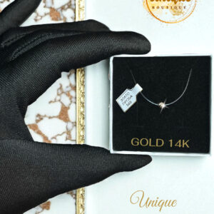 Колие със златно топче и закопчалка от сребро с позлата