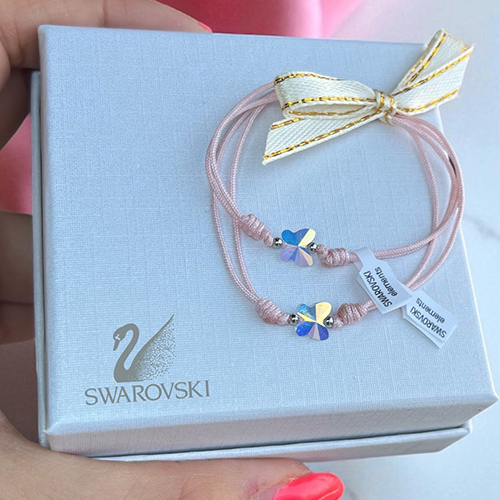 Гривна с кристалче Swarovski Butterfly