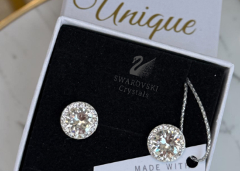 Сребърни Обеци Swarovski® – бели