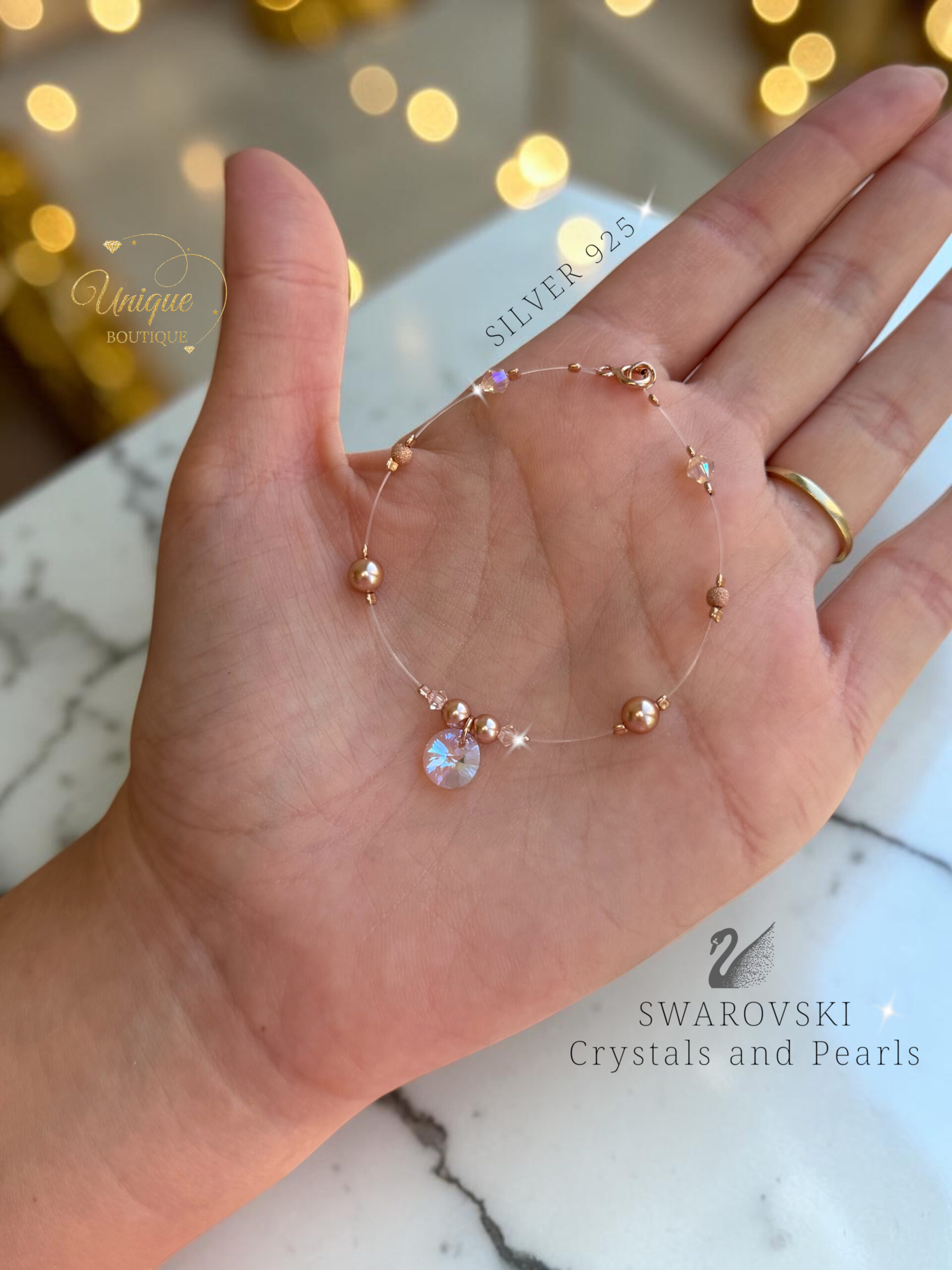 Гривна Swarovski® Rose Gold Pearls 1 Гривна Swarovski® Rose Gold Pearls