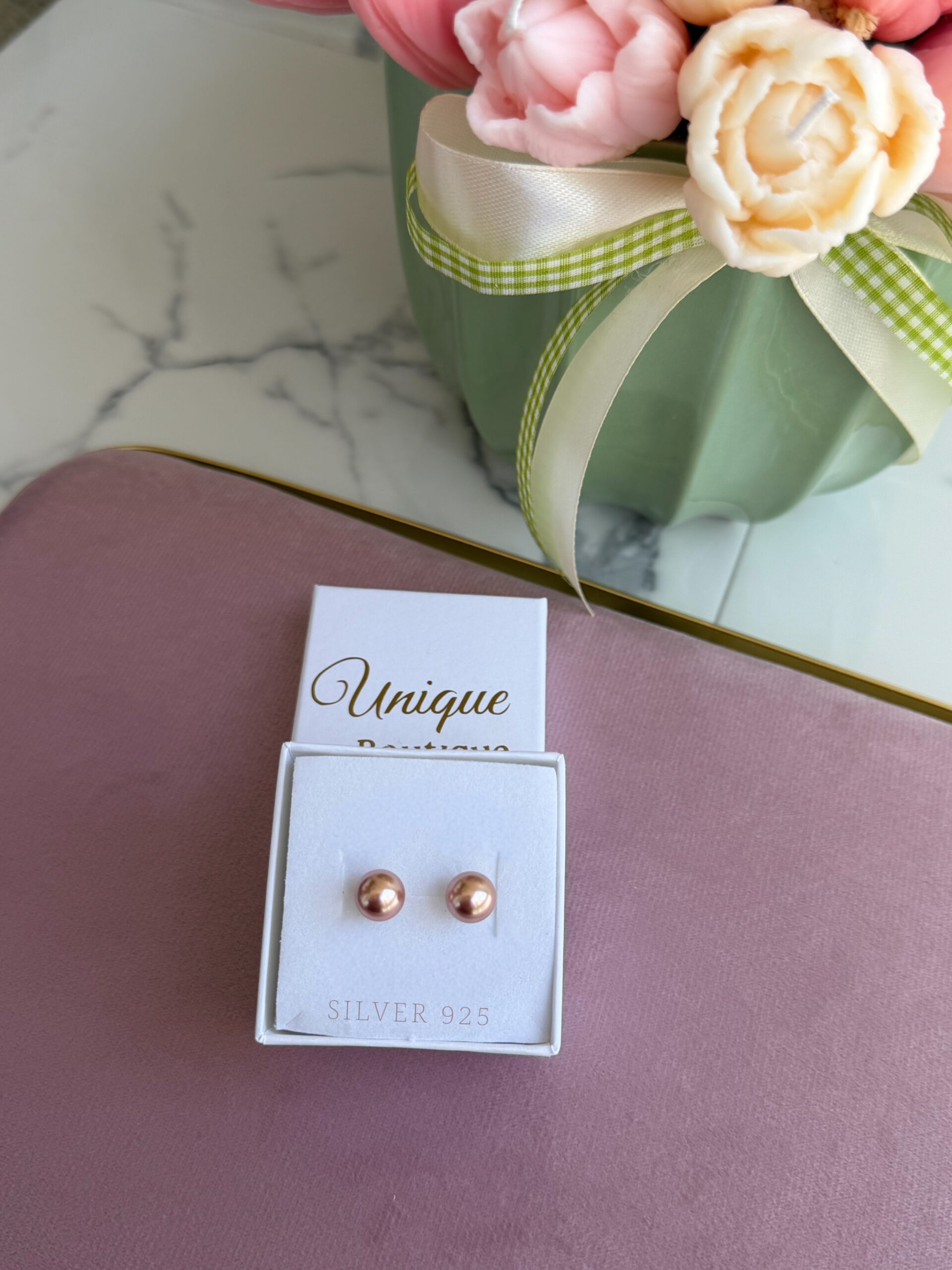 Обеци Swarovski® Rose Gold Pearls 1 Обеци Swarovski® Rose Gold Pearls