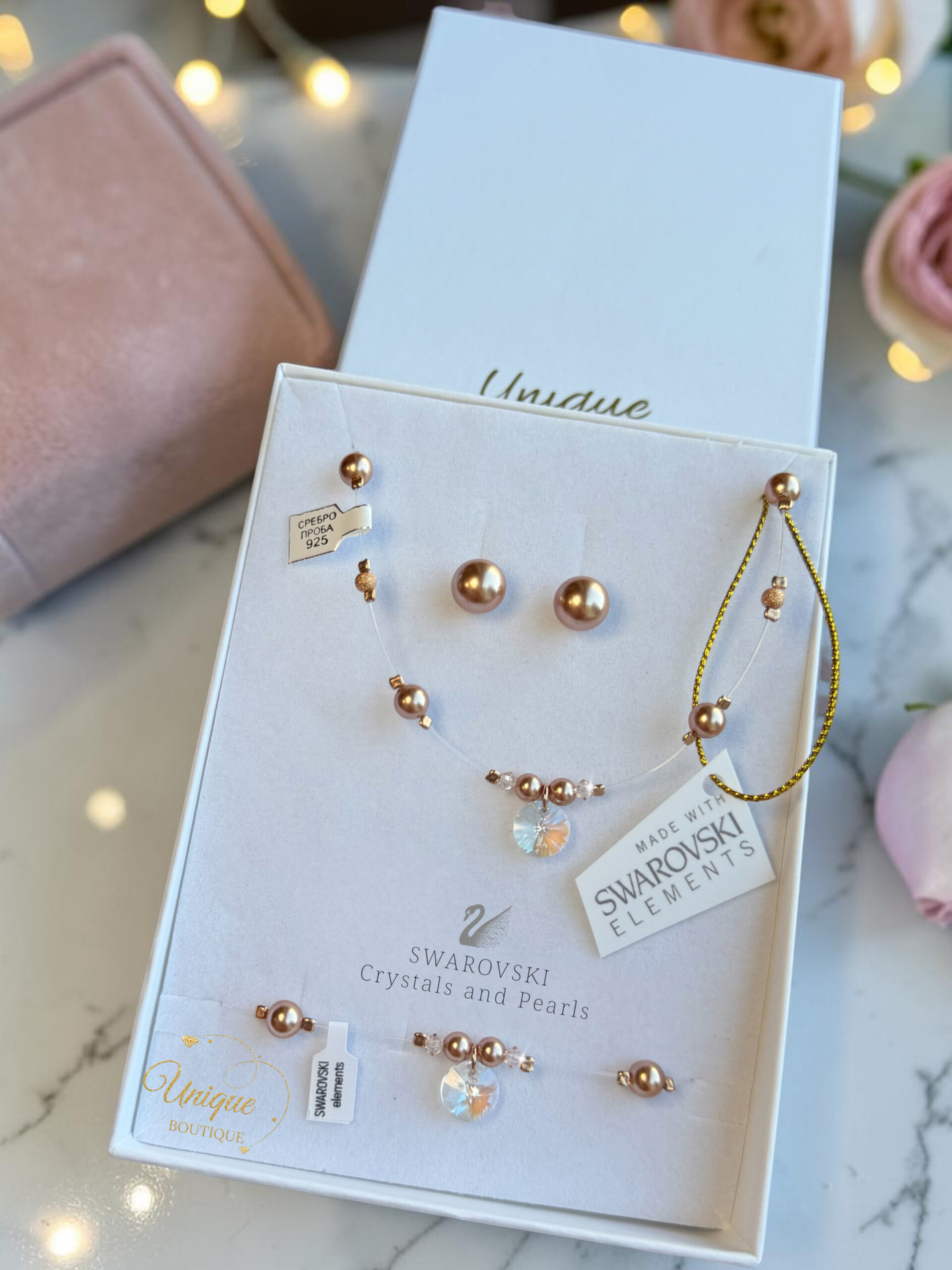 Комплект Rose Gold Swarovski®Pearls 1 Комплект Rose Gold Swarovski®Pearls