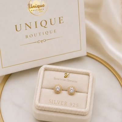 Сребърни обеци с позлата More Shine