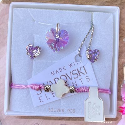 Swarovski®Violet AB с гривна  Van Cleef от седеф